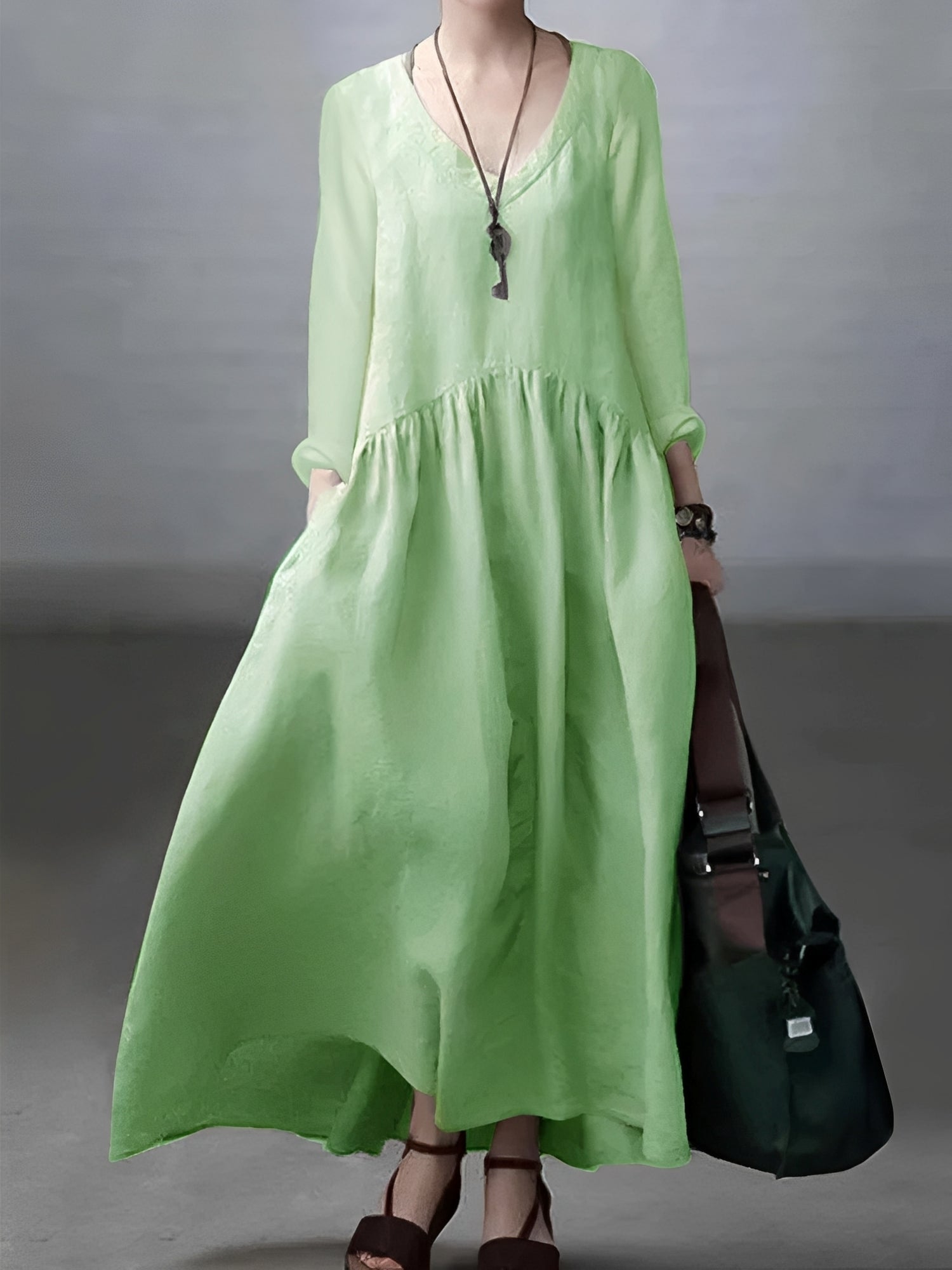 Lindy - Robe ample et décontractée avec col V pour femmes