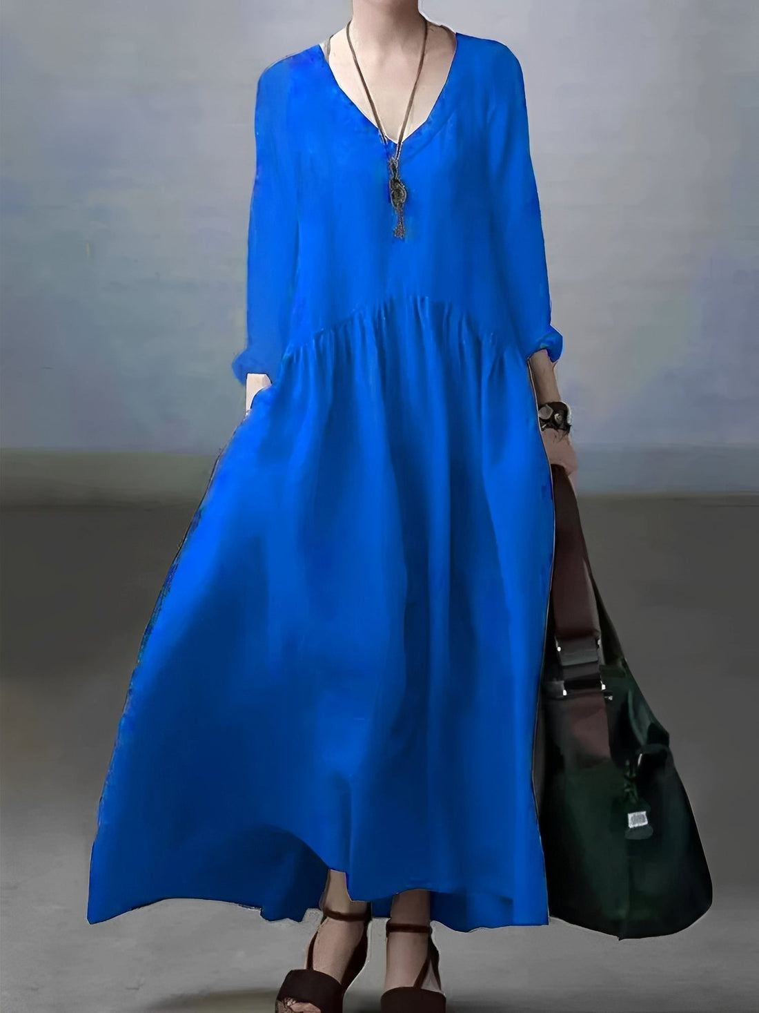 Lindy - Robe ample et décontractée avec col V pour femmes