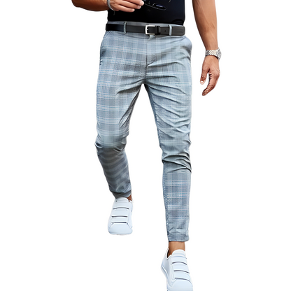 Deacon - Pantalon pour homme à coupe slim et décontractée à carreaux