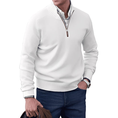Kian - Pull en cachemire actuel avec zip pour hommes