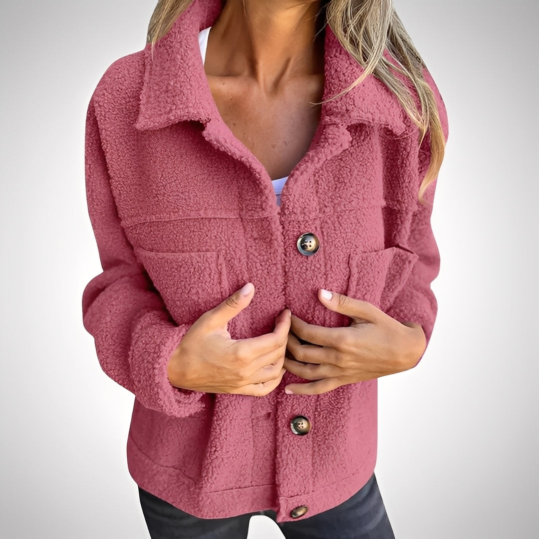 Sandra - Relaxed Sherpa Jacket with Turn-Down Collar for Women