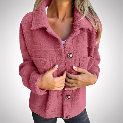 Sandra - Relaxed Sherpa Jacket with Turn-Down Collar for Women