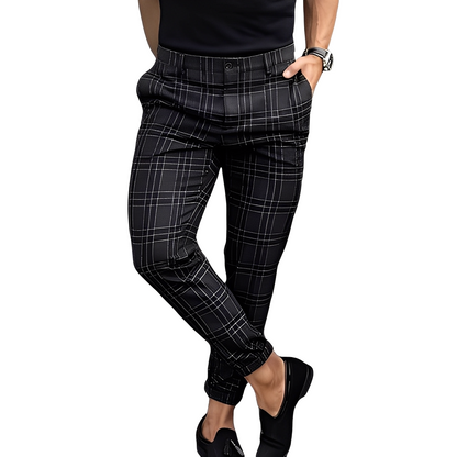 Deacon - Pantalon pour homme à coupe slim et décontractée à carreaux