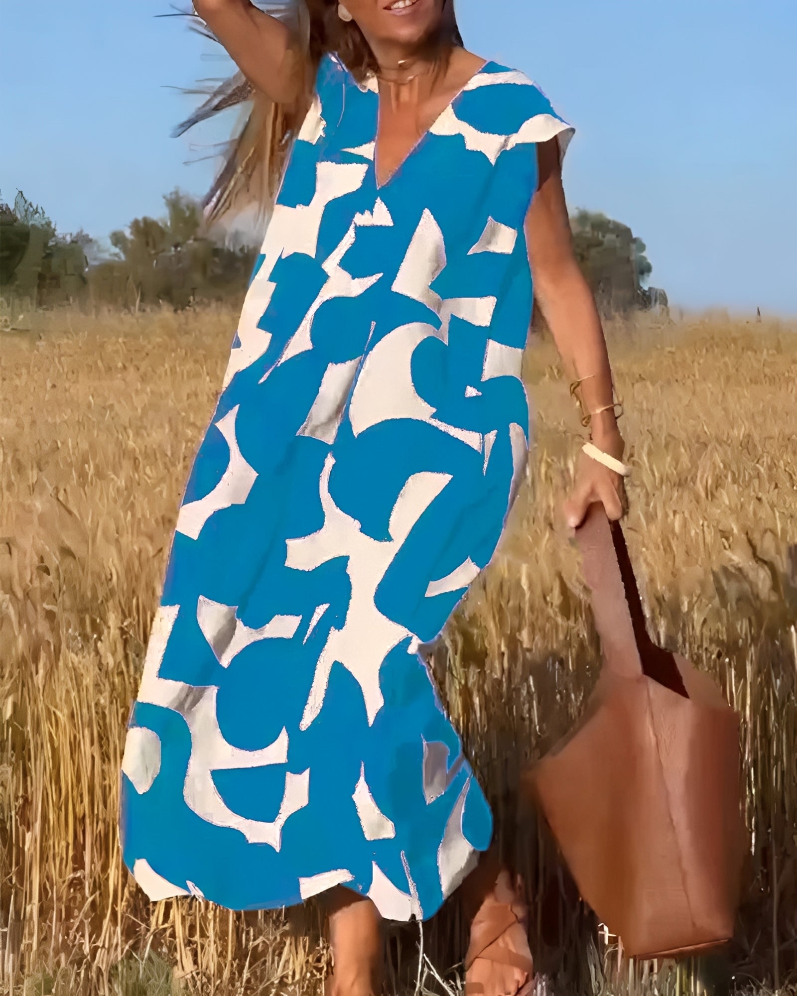Darcie - Robe ample avec col en V pour femmes