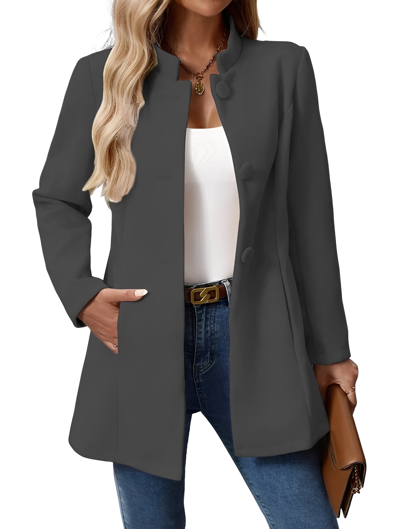 Kaitlyn - Veste chic et cintrée avec boutons pour femmes