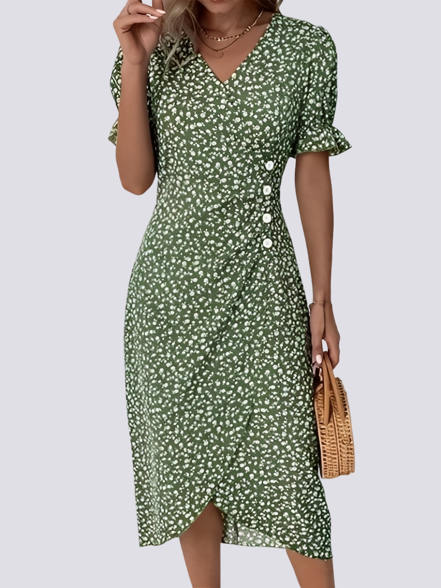 Fannie - Robe élégante à motif floral pour femmes