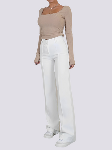 Amelie - Pantalon élégant taille haute à coupe droite