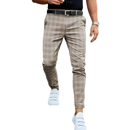 Deacon - Pantalon pour homme à coupe slim et décontractée à carreaux