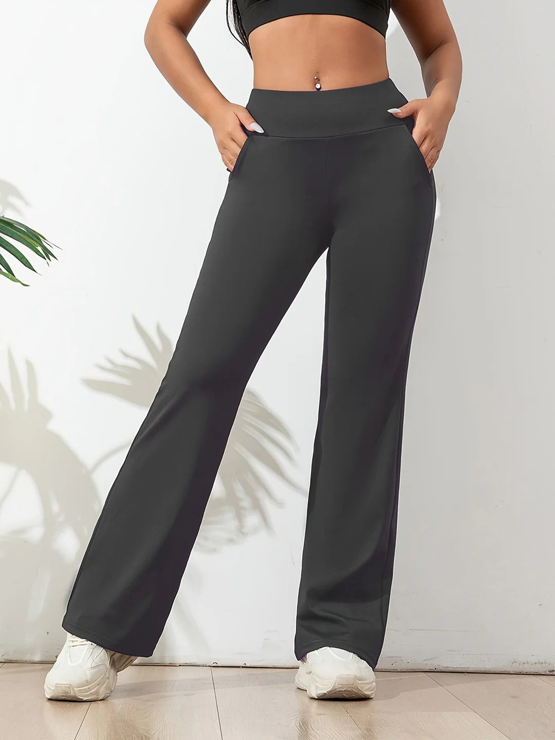 Lucia - Pantalon Évasé Taille Haute Décontracté