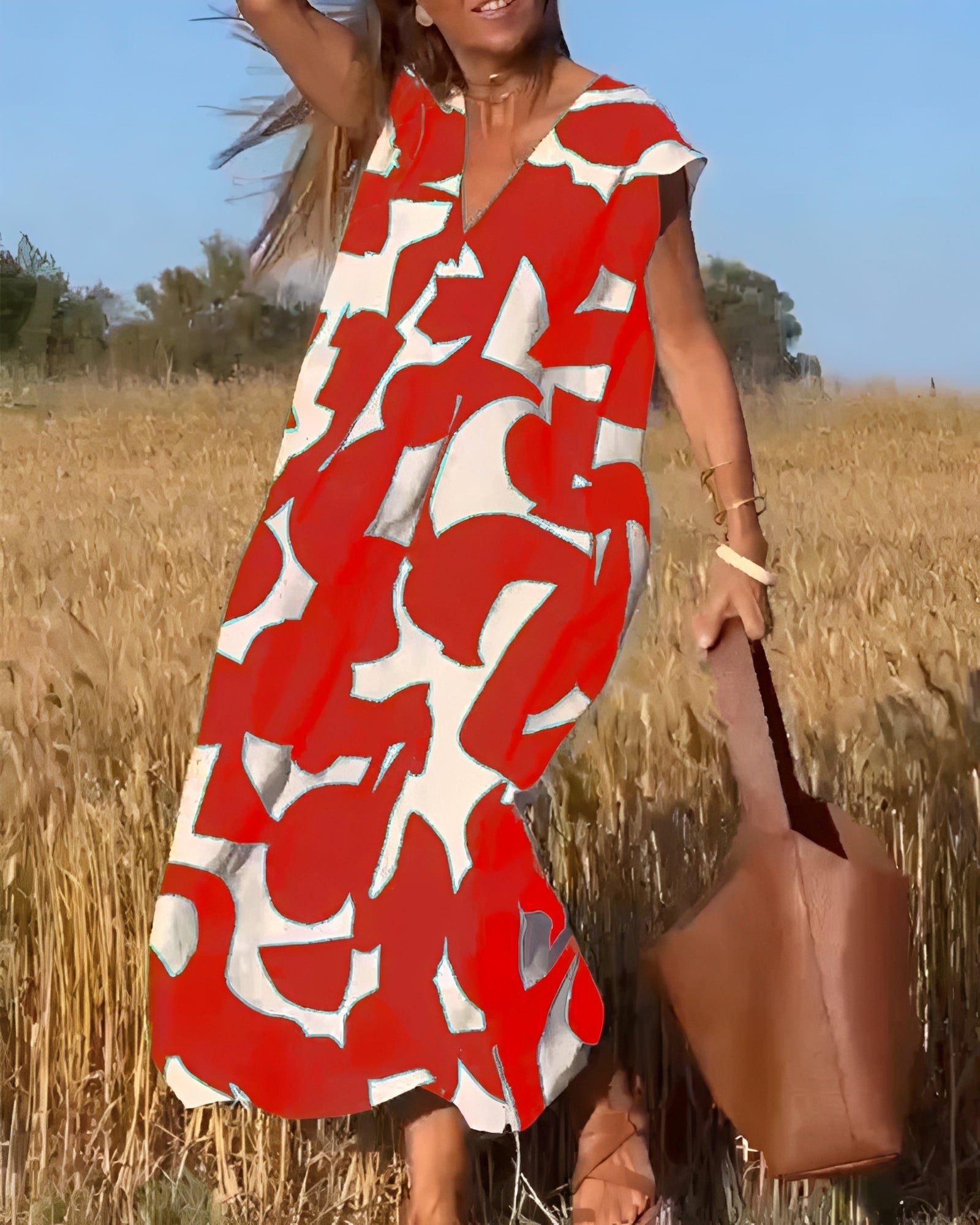 Darcie - Robe ample avec col en V pour femmes