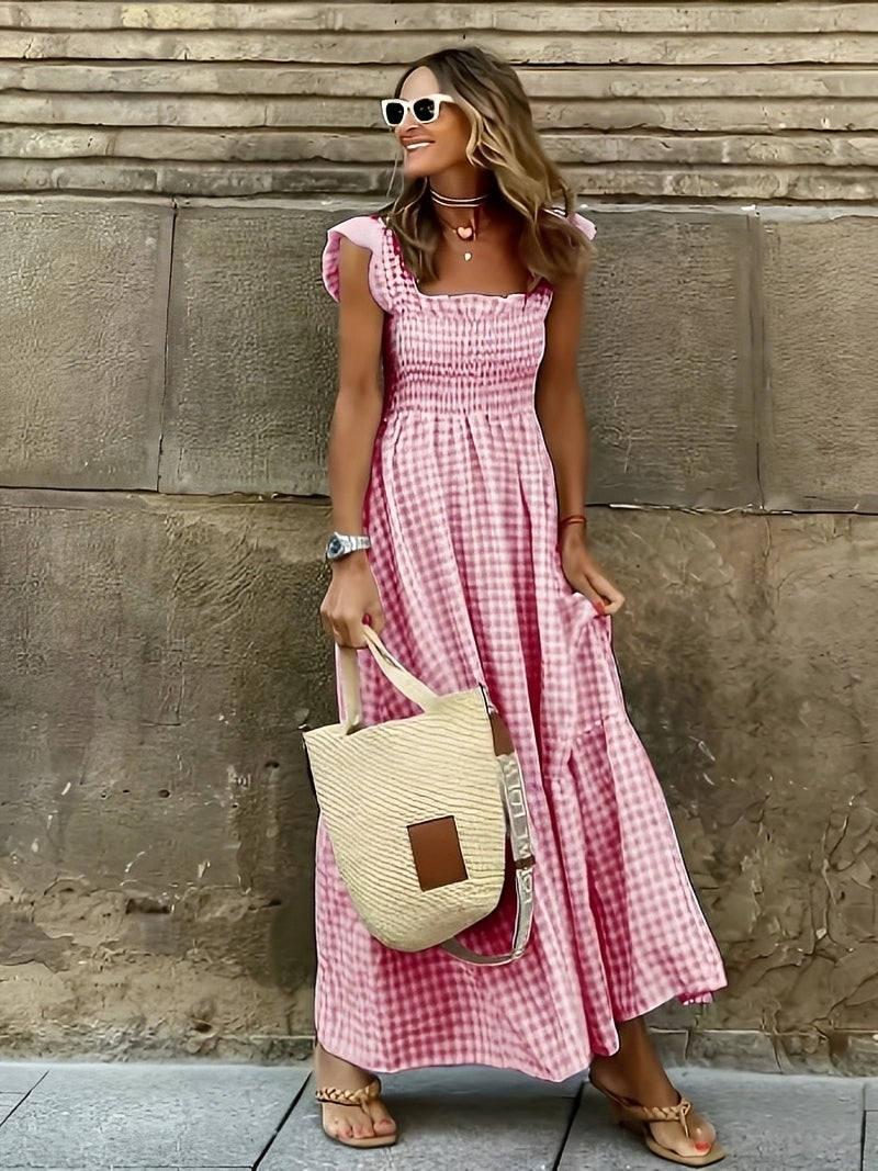 Mollie - Elegantes langes Kleid mit Stehkragen für Damen