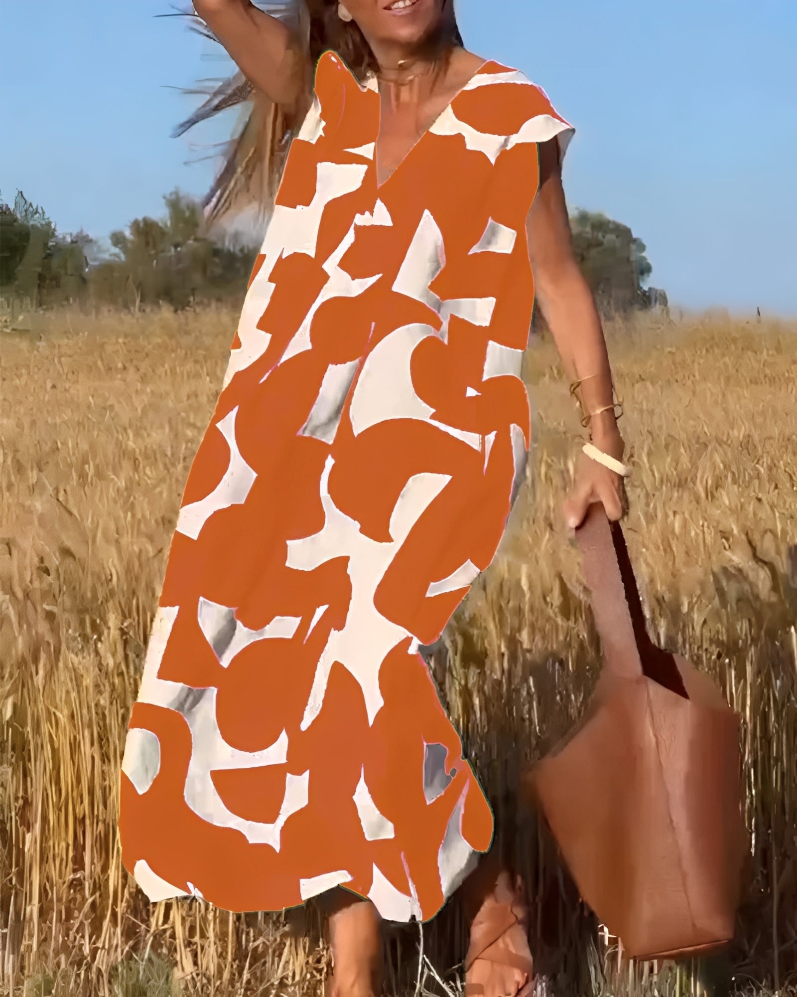 Darcie - Robe ample avec col en V pour femmes