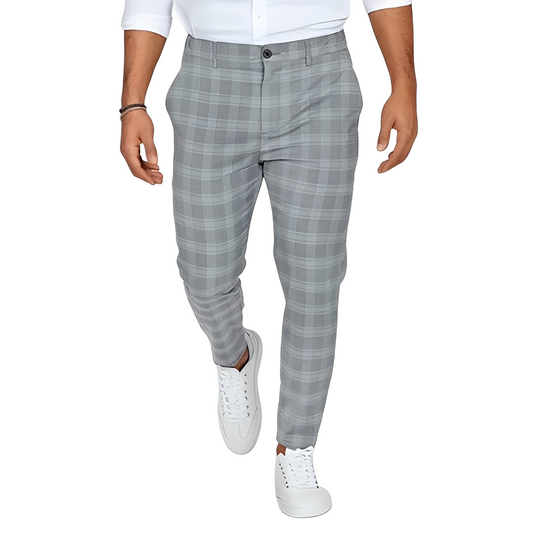 Deacon - Pantalon pour homme à coupe slim et décontractée à carreaux