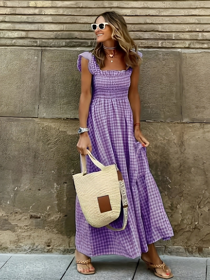 Mollie - Elegantes langes Kleid mit Stehkragen für Damen