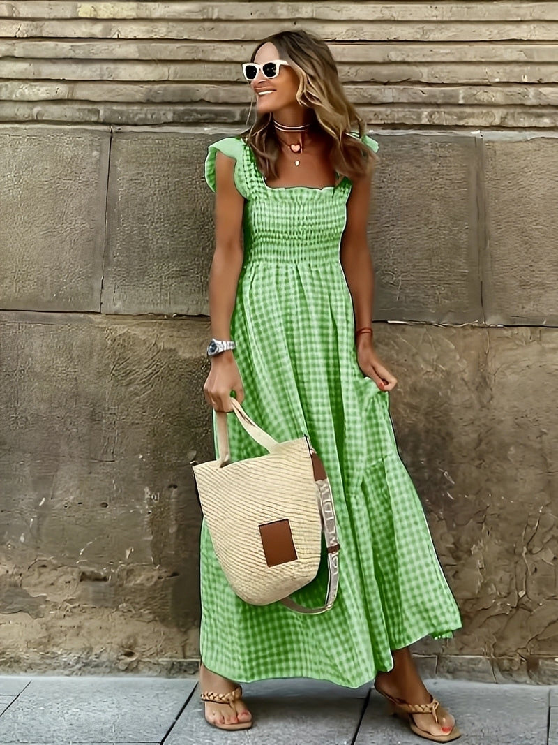 Mollie - Elegantes langes Kleid mit Stehkragen für Damen