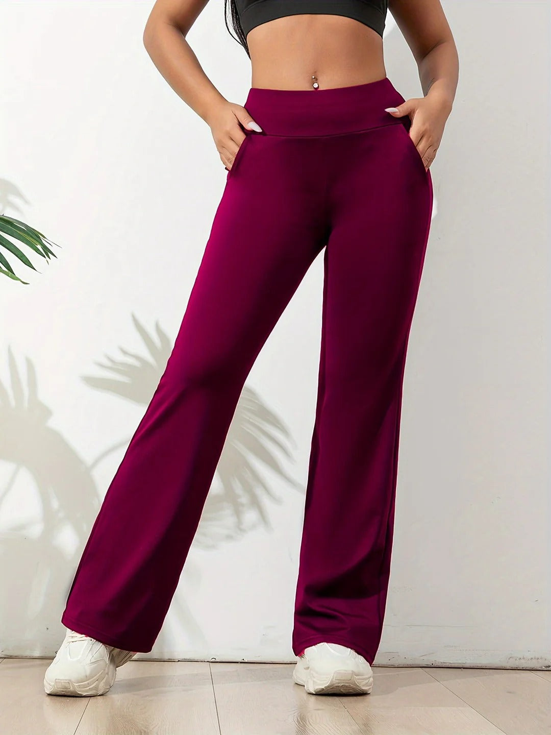 Lucia - Pantalon Évasé Taille Haute Décontracté