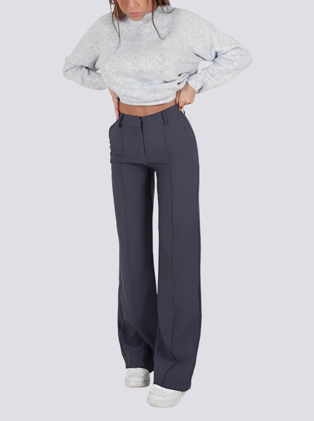Amelie - Pantalon élégant taille haute à coupe droite