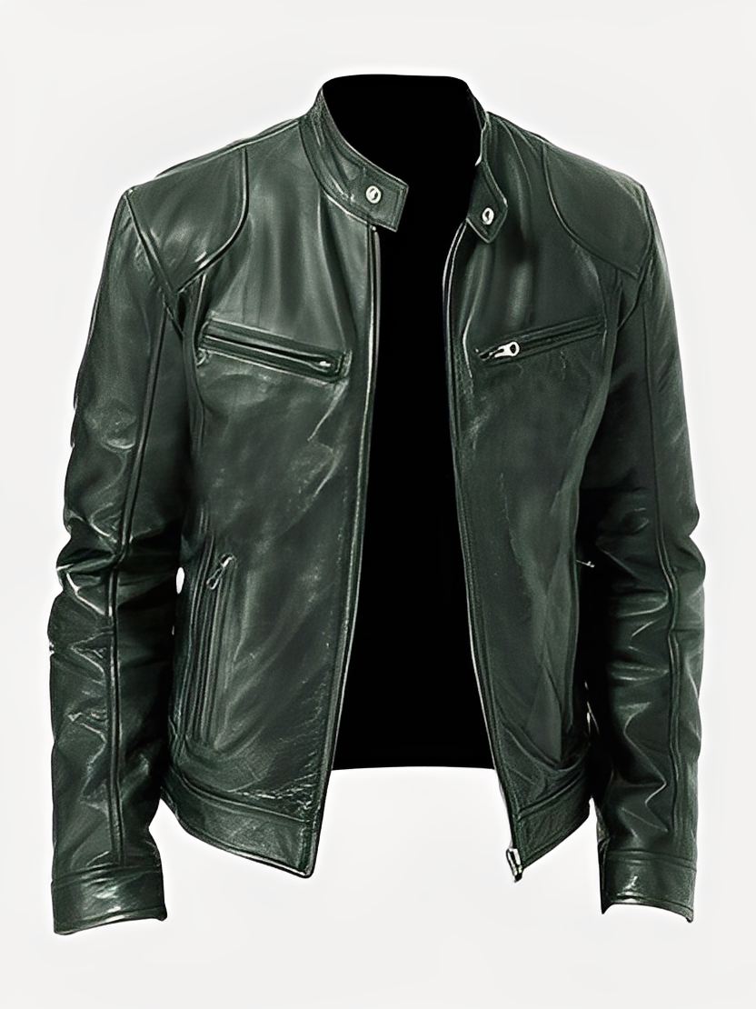Clifford - Veste en cuir classique et adaptable pour homme