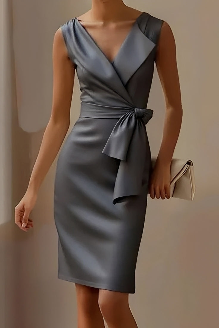 Dannell - Élégante robe midi avec nœud pour femmes
