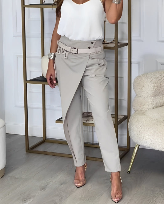 Jamie - Pantalons chics avec coupe asymétrique pour femmes
