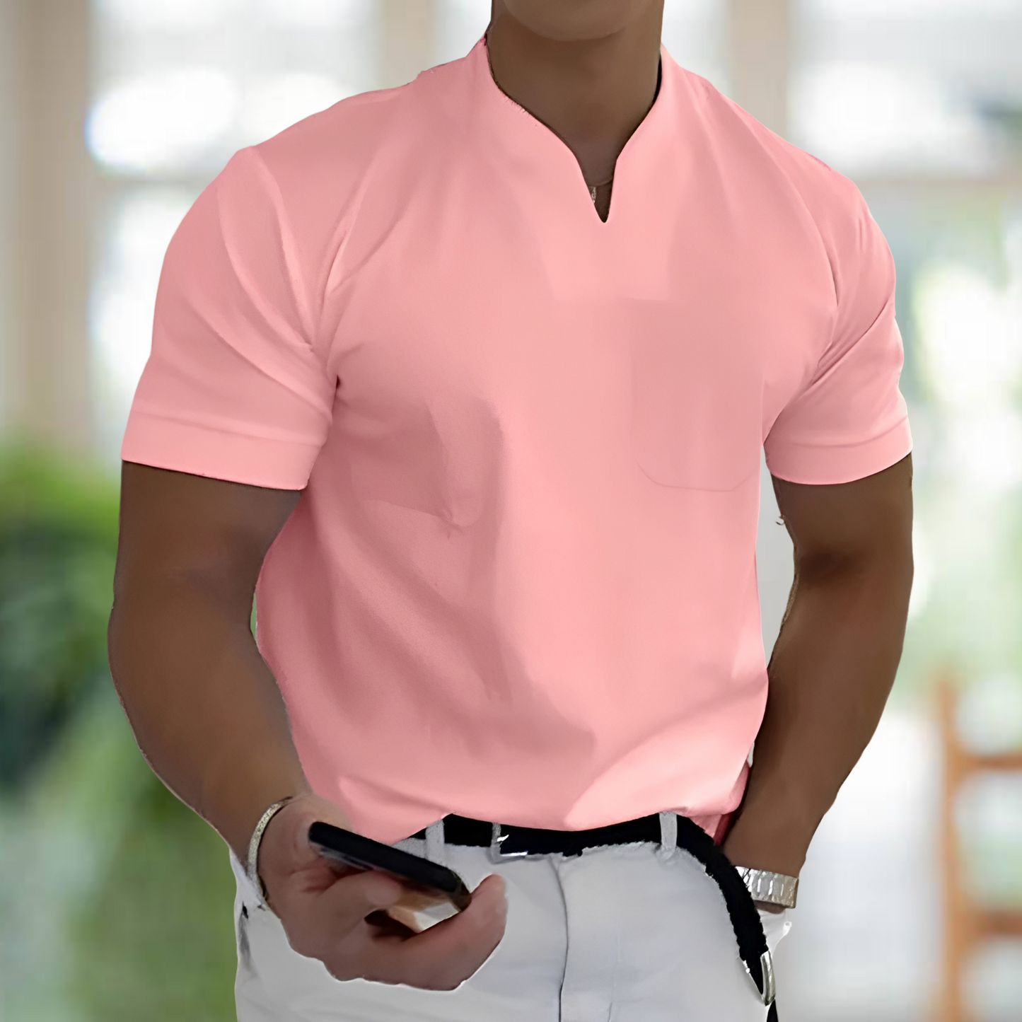 Jason – Chemise de fitness d'affaires à manches courtes pour hommes