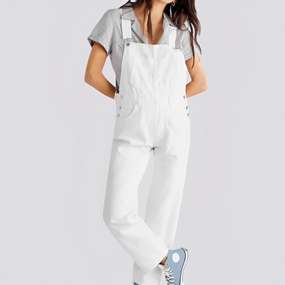 Maggie - Lässiger Jeans-Einteiler mit gekreuztem Rücken für Damen