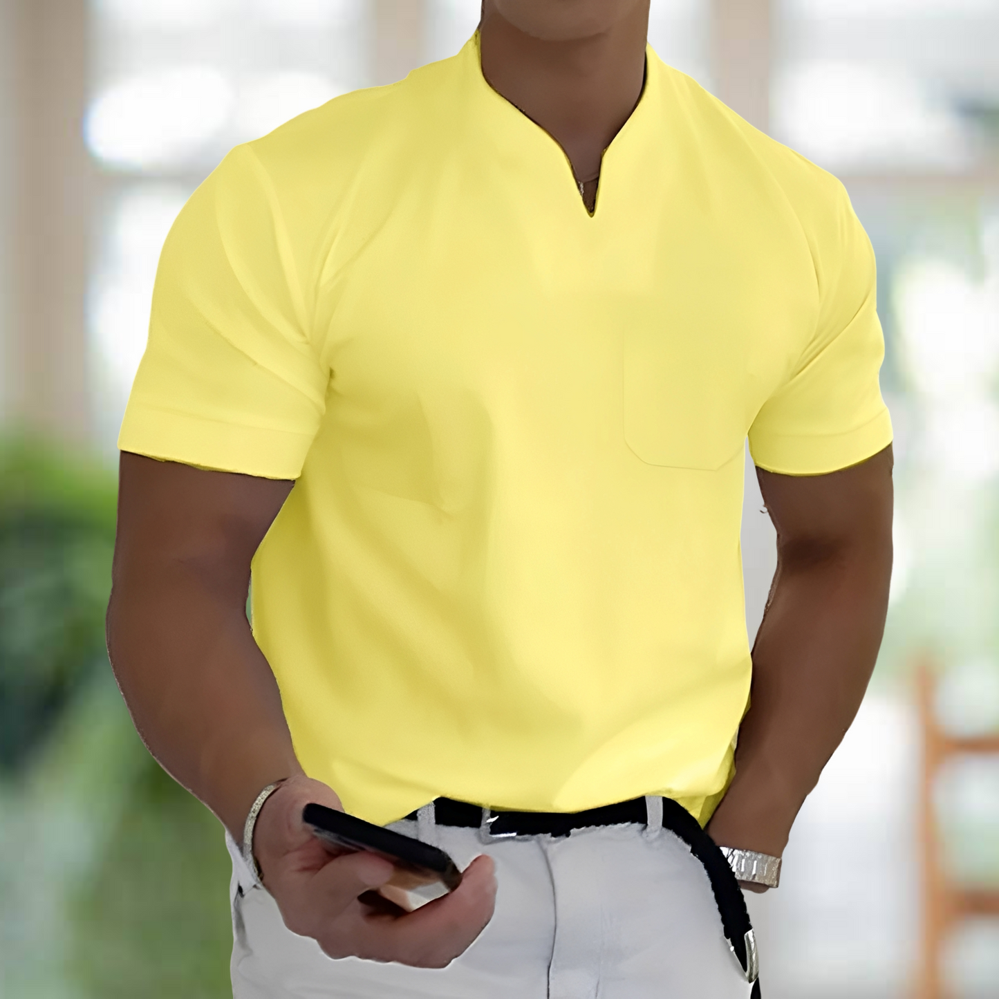 Jason – Chemise de fitness d'affaires à manches courtes pour hommes