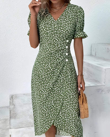 Rachael - Robe portefeuille relax à motif floral pour femmes