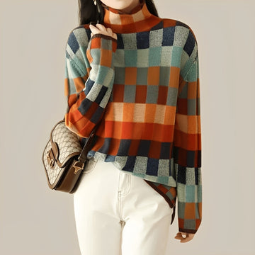 Katherine - Elegant patchwork sweater for women