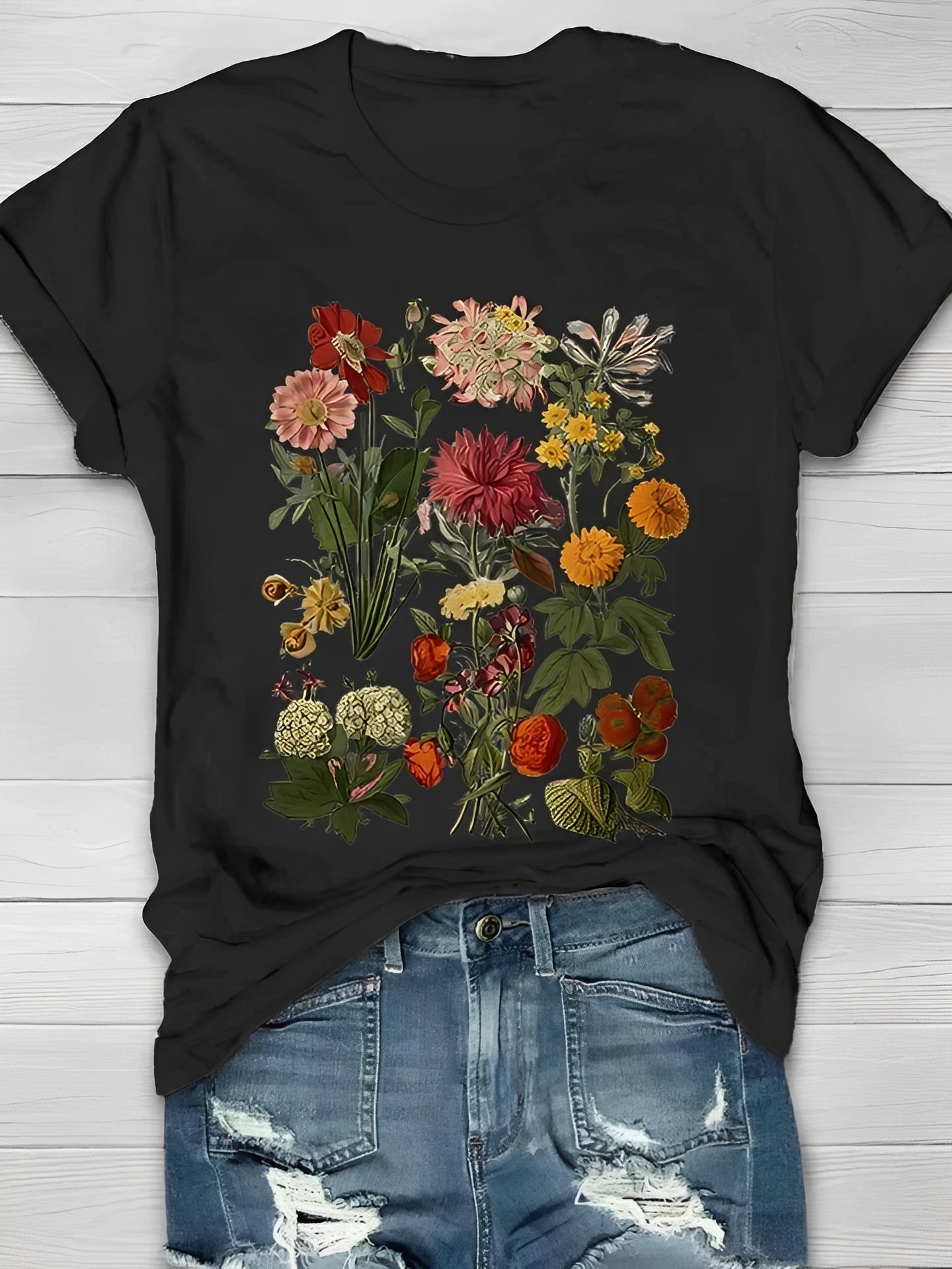 Annalise - T-shirt tendance à motif floral pour femmes