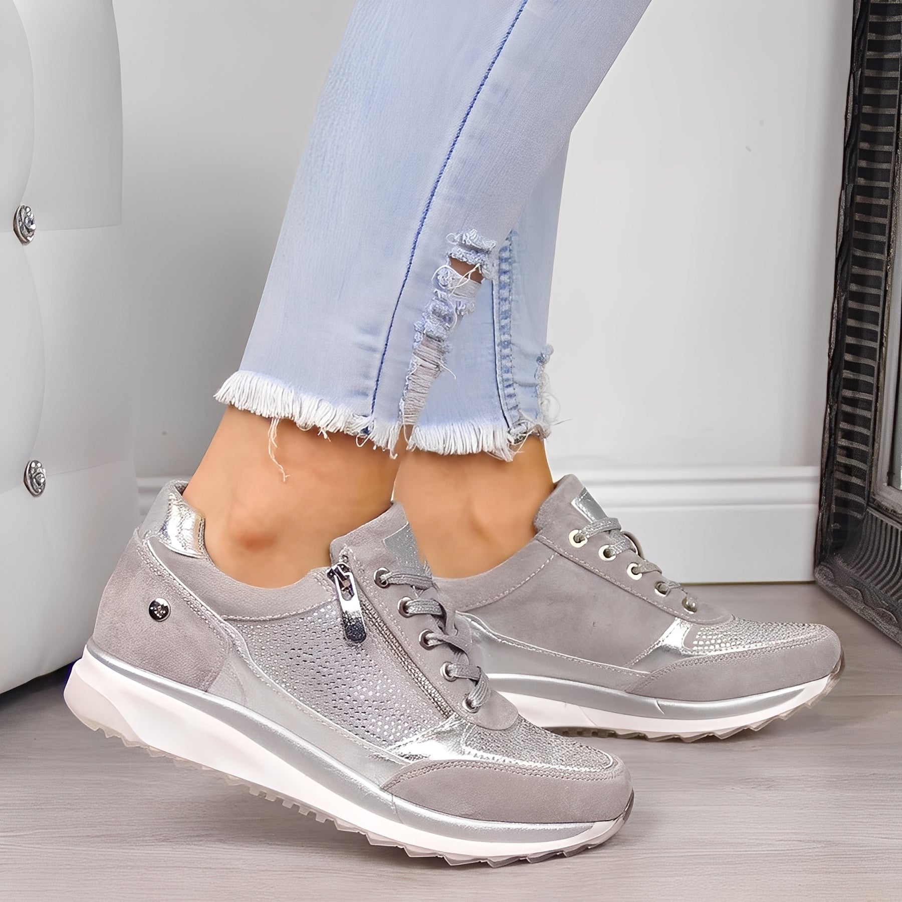 Melanie - Chaussures décontractées à fermeture éclair pour femmes