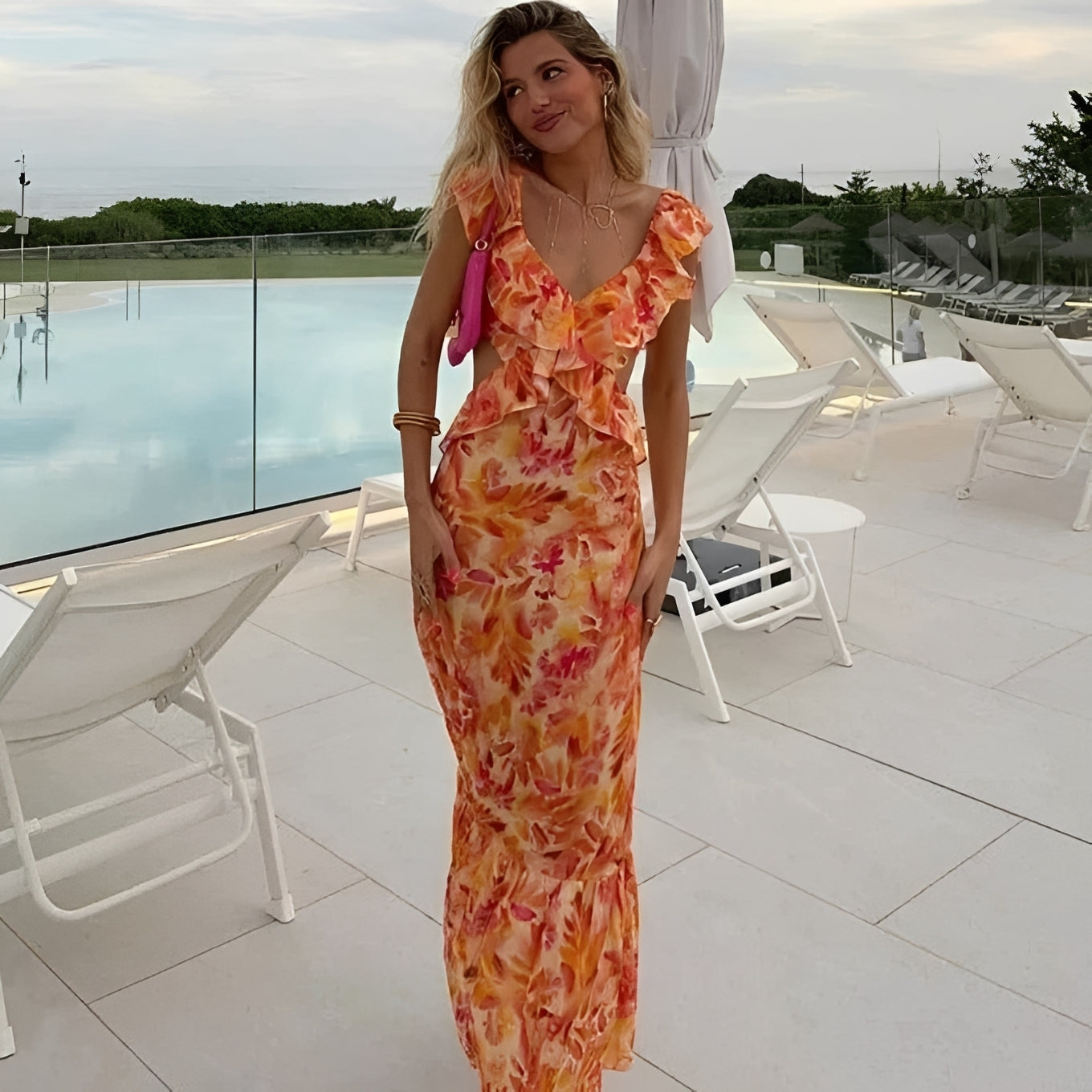 Lorraine - Robe maxi fleurie et élégante