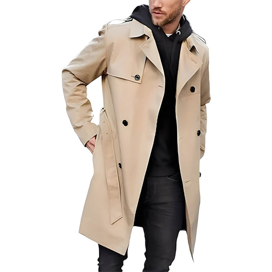 Jaycob - Long manteau double boutonnage multifonction pour homme