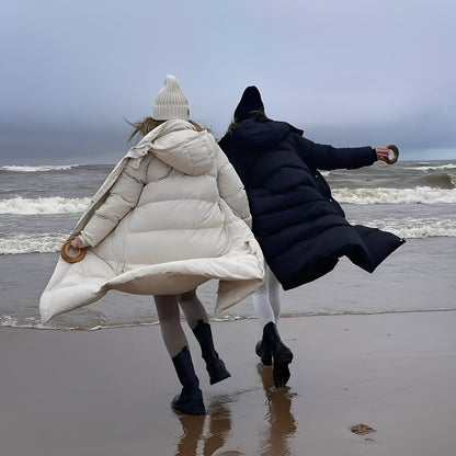 Jacquelyn - Veste longue à la mode avec capuche pour femmes
