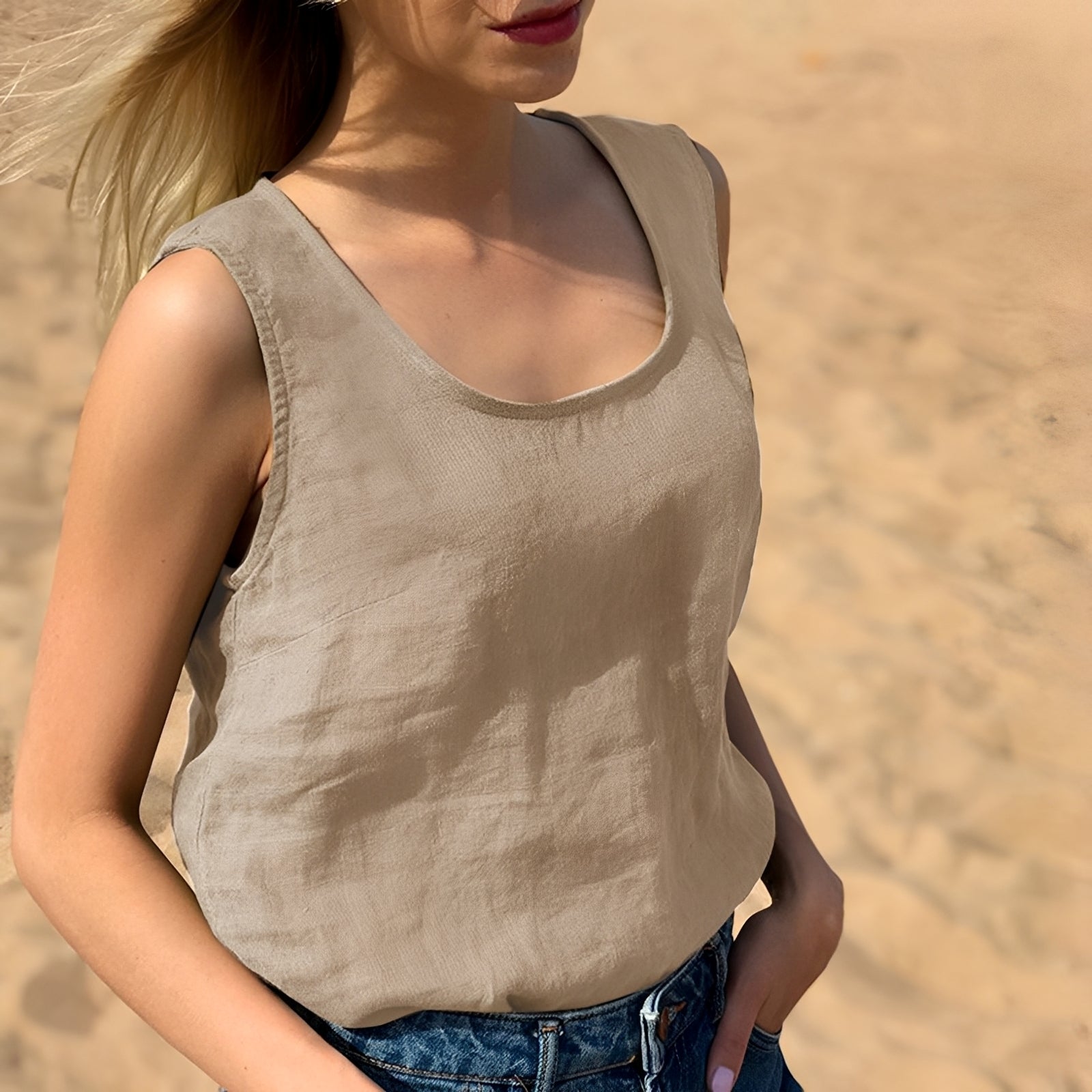 Margaret - Haut simple sans manches pour femmes