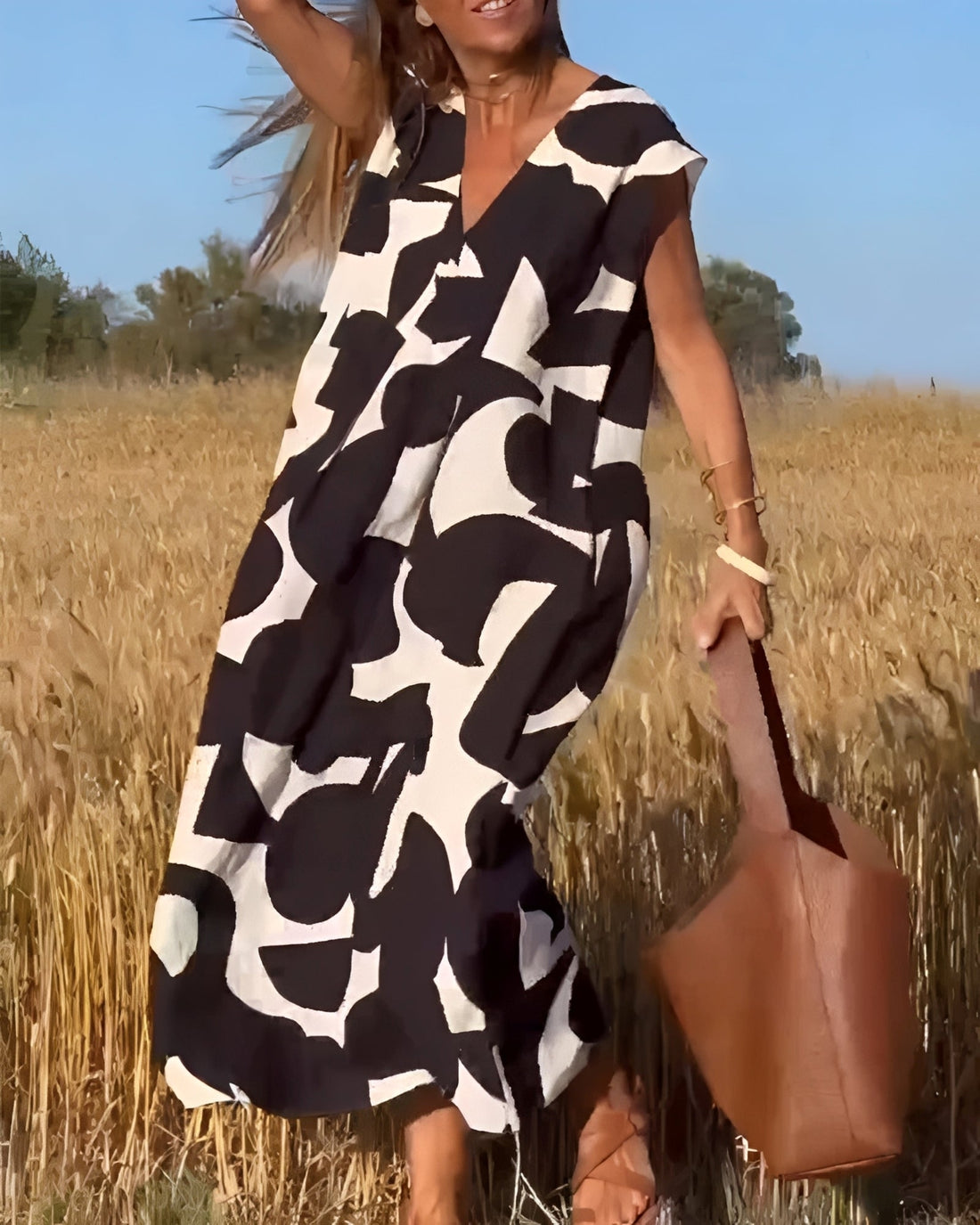 Darcie - Robe ample avec col en V pour femmes