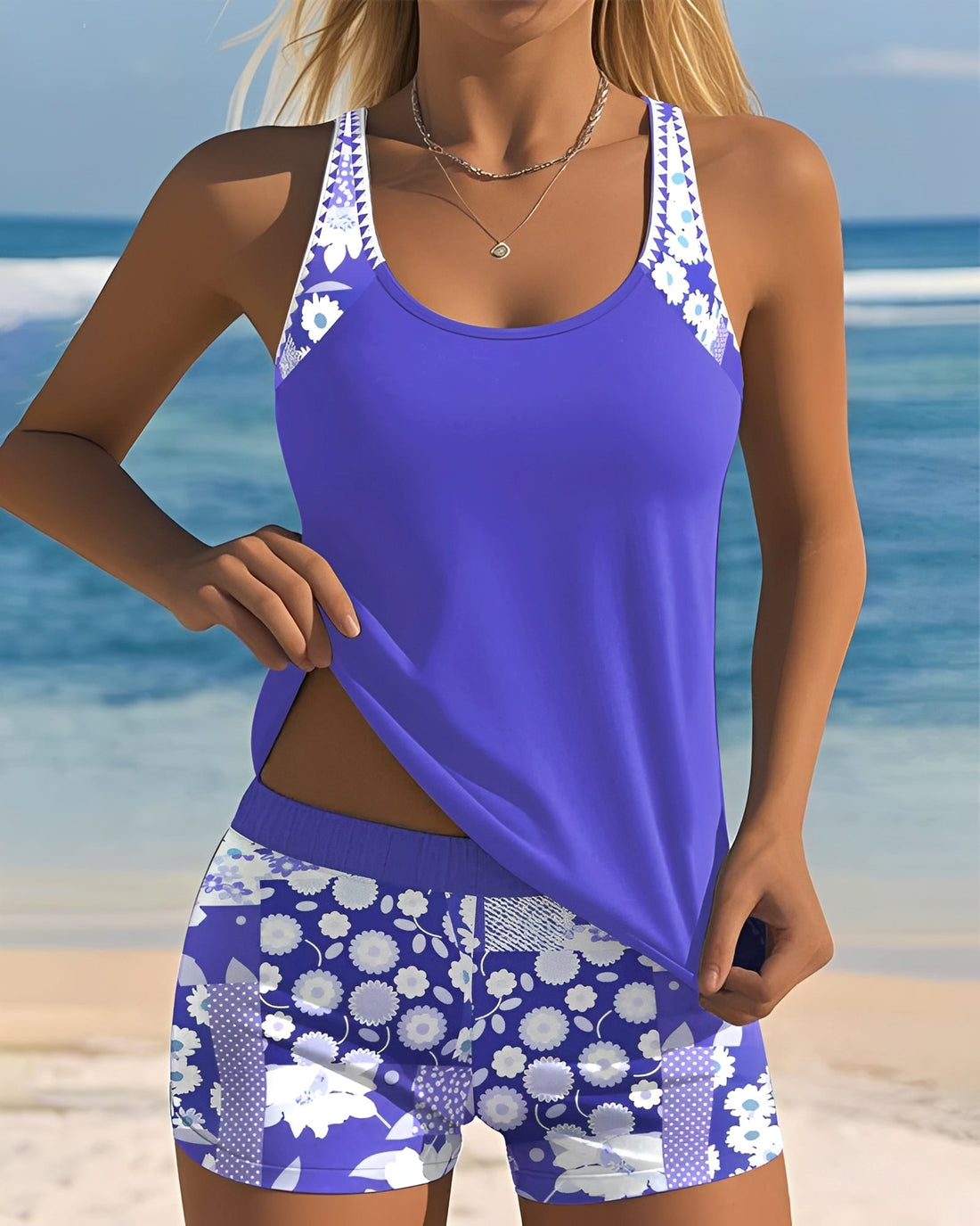 Annie - Ensemble de tankini élégant avec imprimé pour femmes