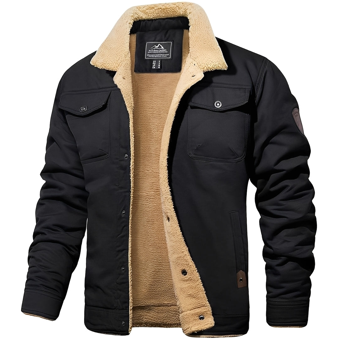 Joshua - Warm and modern coat with Sherpa lining for men