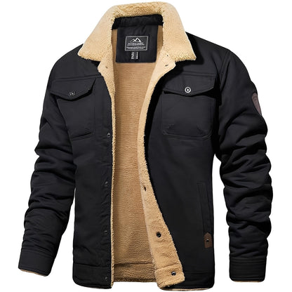Joshua - Warm and modern coat with Sherpa lining for men