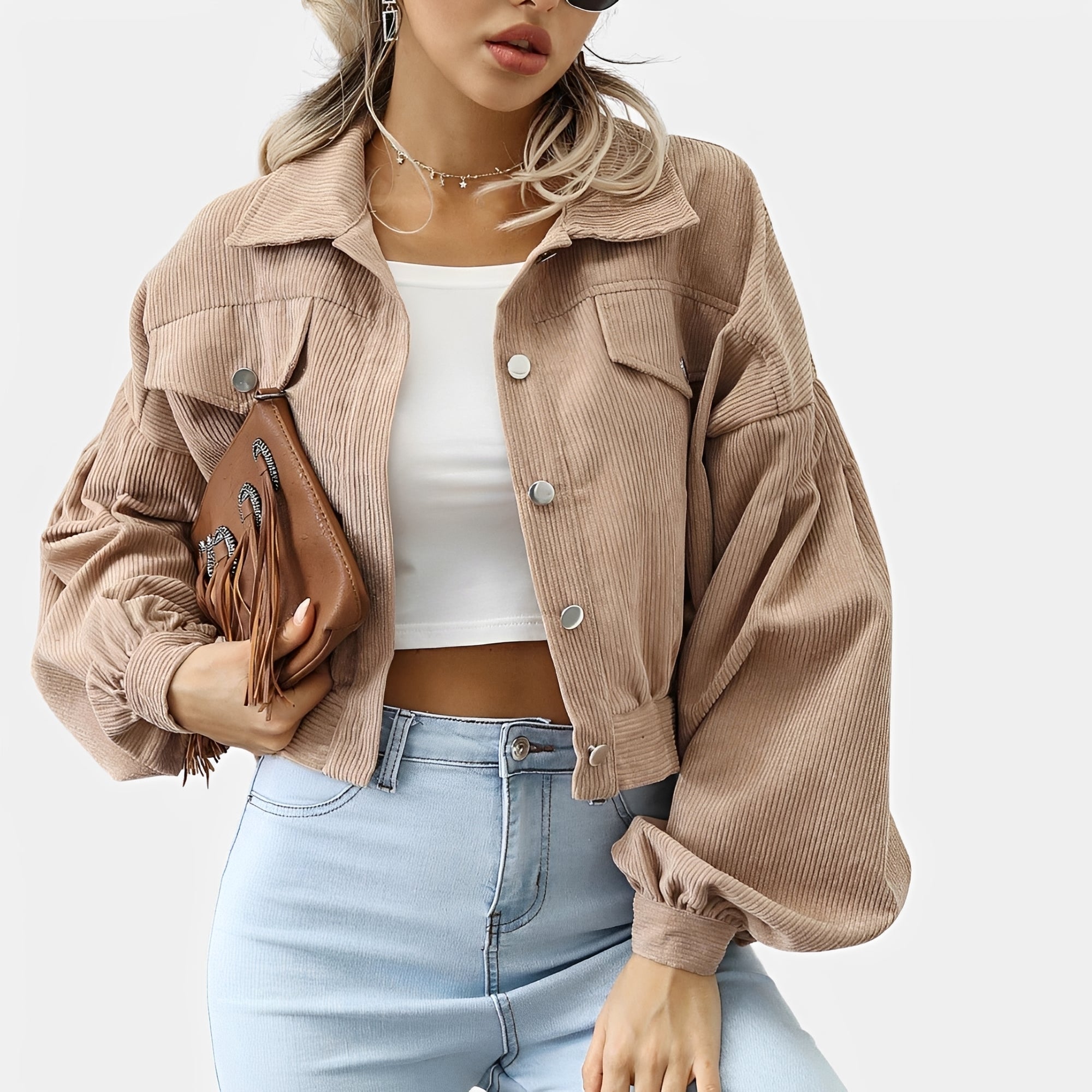 Lilian - Manteau Court à Texture Raffinée