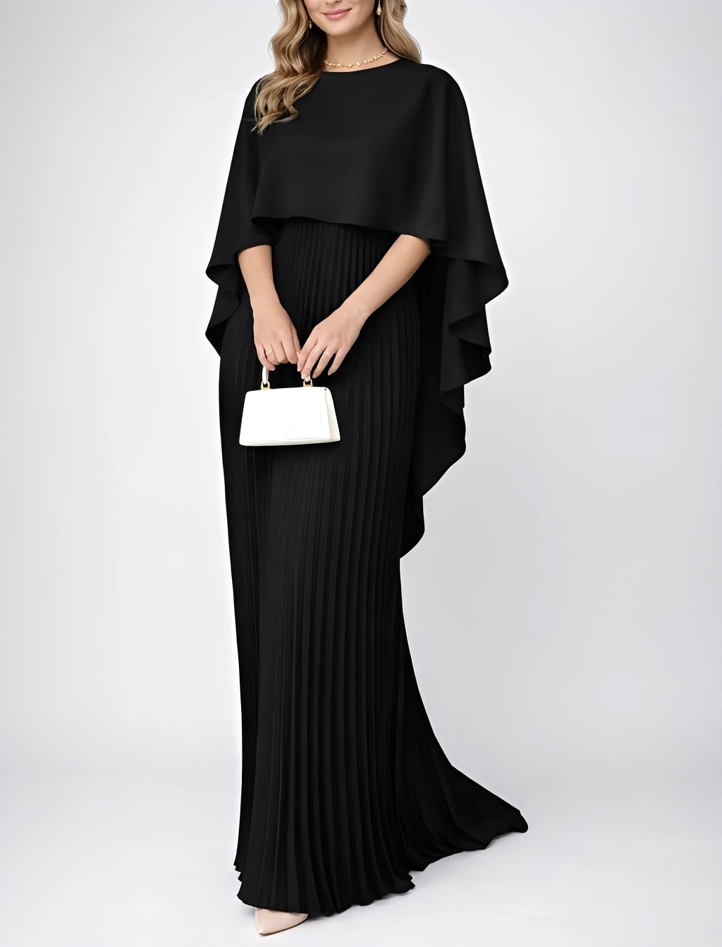 Zuzanna - Robe Longue Élégante en Chiffon Plissé
