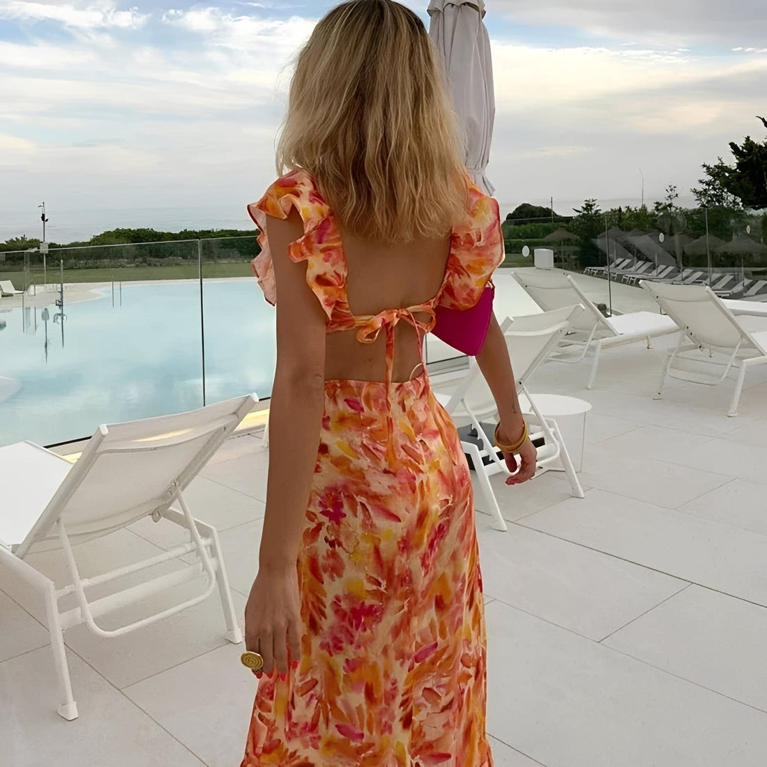 Lorraine - Robe maxi fleurie et élégante