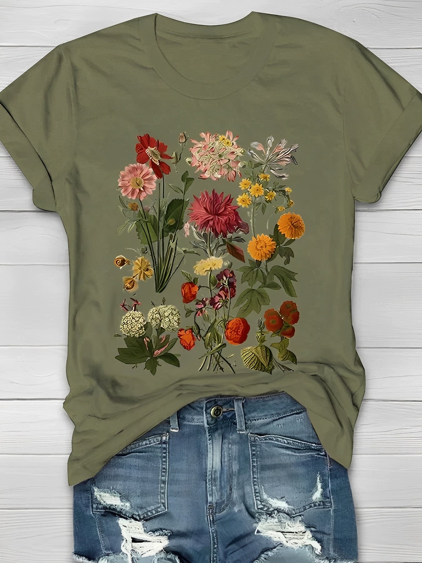 Annalise - T-shirt tendance à motif floral pour femmes