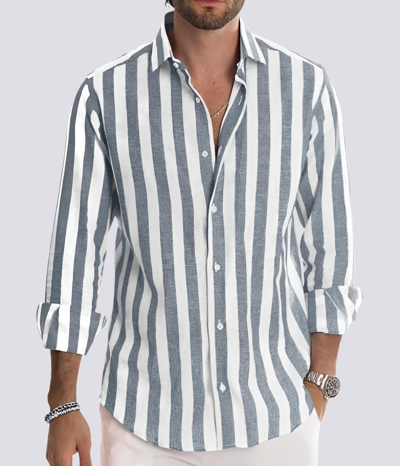 Herbert - Chemise rayée décontractée pour hommes