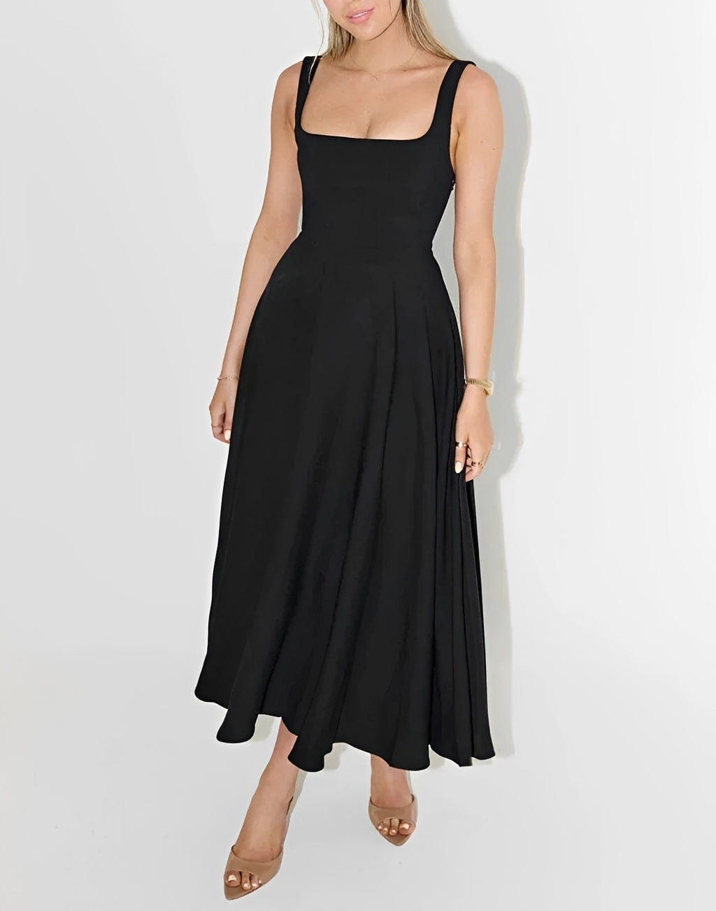 Shelley - Robe midi à bretelles