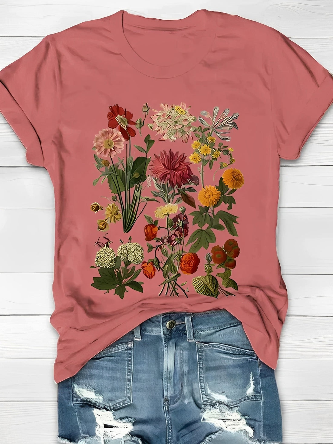 Annalise - T-shirt tendance à motif floral pour femmes