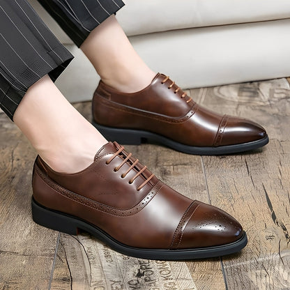 Fulton - Chaussures en cuir modernes avec détails brogue pour hommes