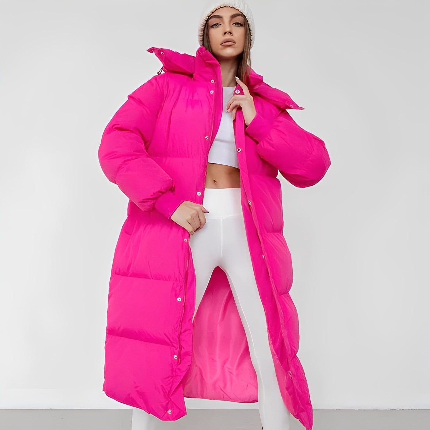 Jacquelyn - Veste longue à la mode avec capuche pour femmes