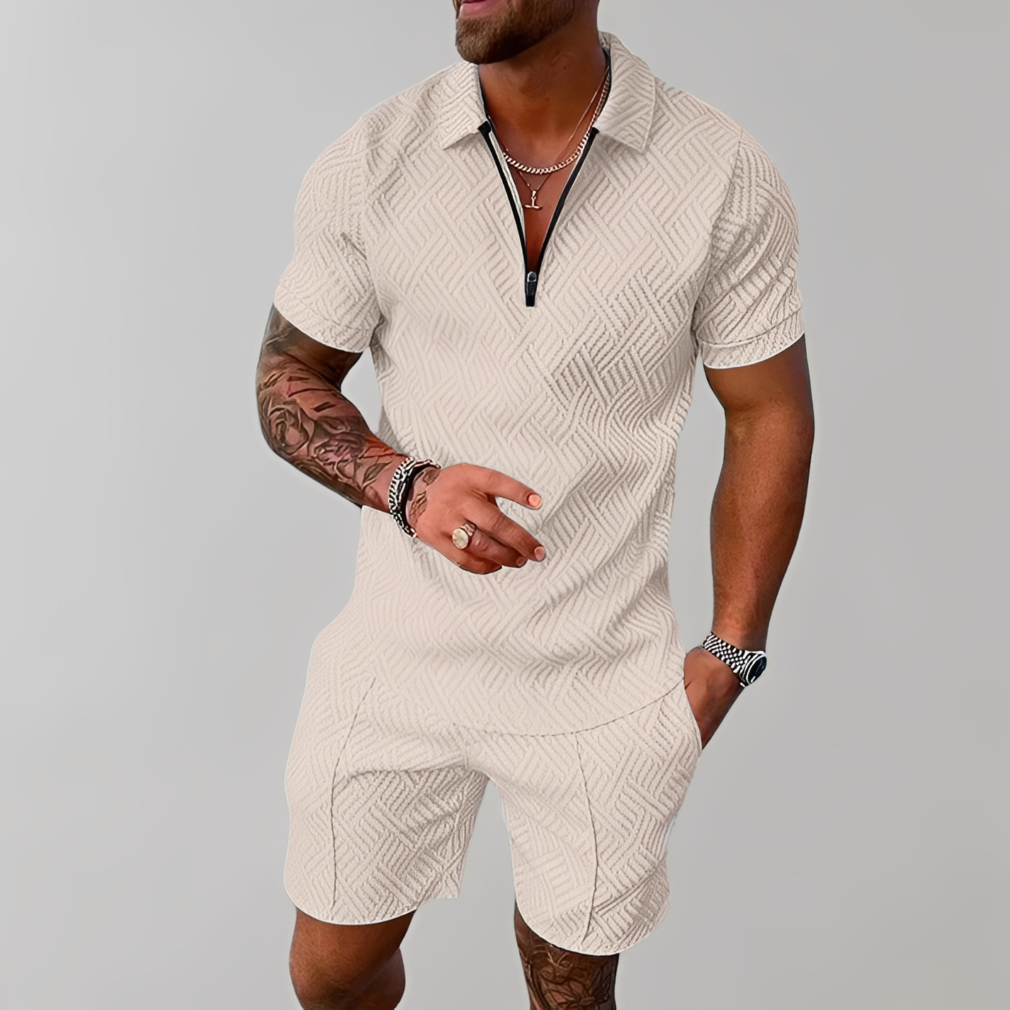 Edwin - Ensemble élégant de polo et short pour hommes