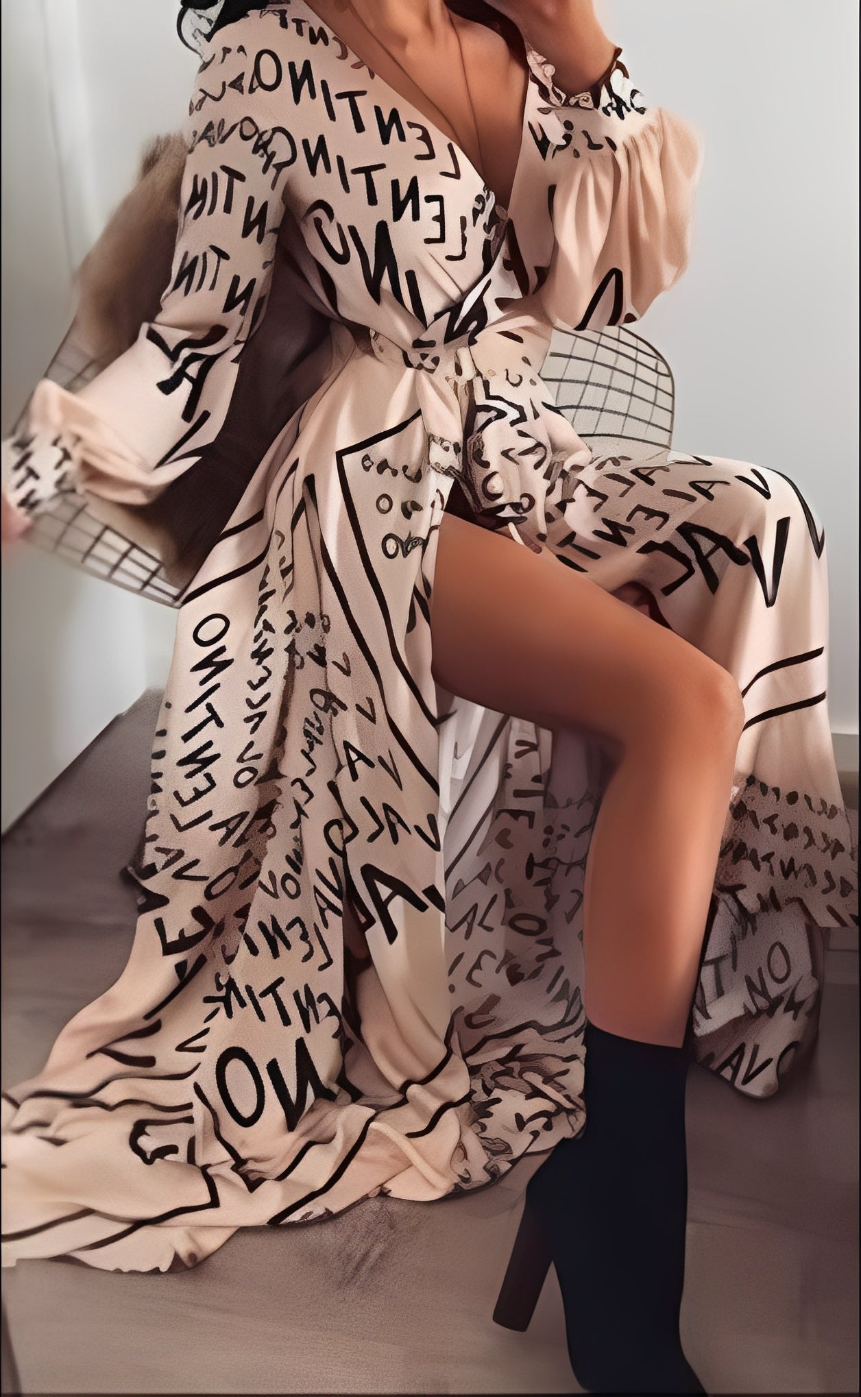 Stacey - Elegant Long Dress with Slit for Women